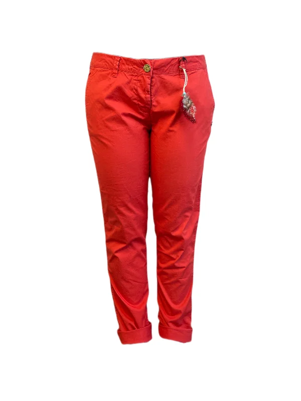 Maison Scotch Women's Red Lightweight Chinos Pants #788 30/32 NWT Elegant Trouser Pants