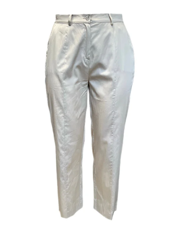 Marina Rinaldi Women's Beige Ritmo Cotton Straight Pants Size 12W/21 NWT Classic Straight-Leg Pants
