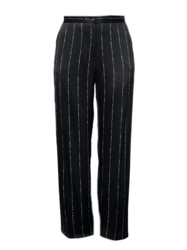 Marina Rinaldi Women's Black Raul Viscose Straight Pants NWT Chic Black Leggings