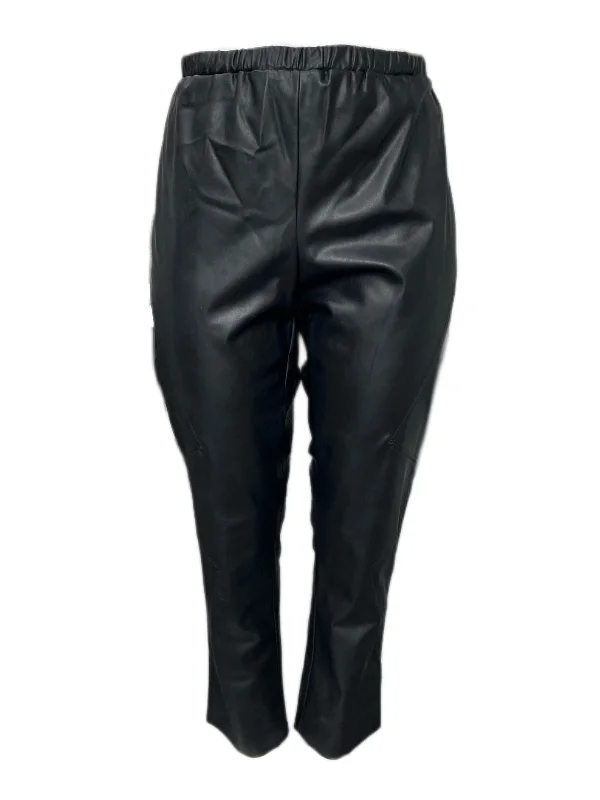 Marina Rinaldi Women's Black Romeo Straight Leg Pants Size 22W/31 NWT Classic Cropped Pants
