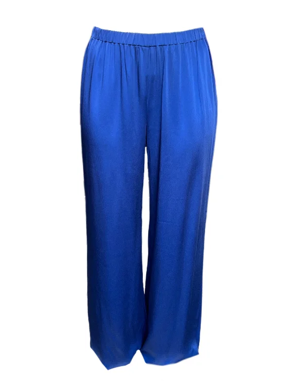 Marina Rinaldi Women's Blue Record Straight Leg Pants NWT Comfortable Wide-Leg Pants