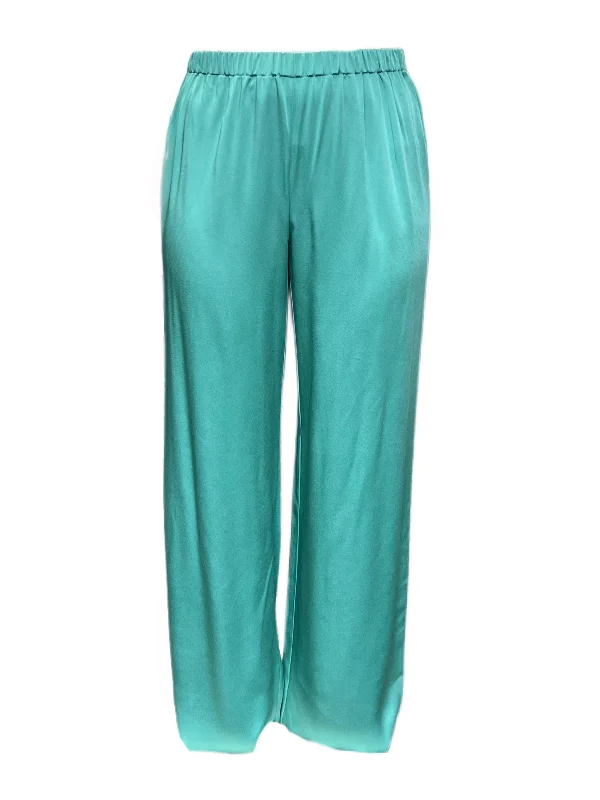 Marina Rinaldi Women's Blue Record Straight Pants NWT Chic Wool Trousers