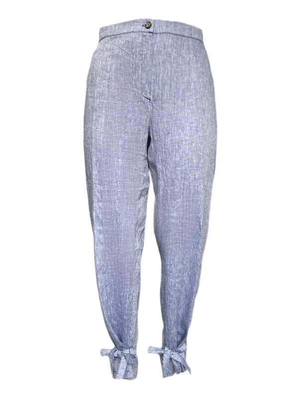 Marina Rinaldi Women's Blue Rematore High Rise Flax Pants NWT Wide-Legged Palazzos