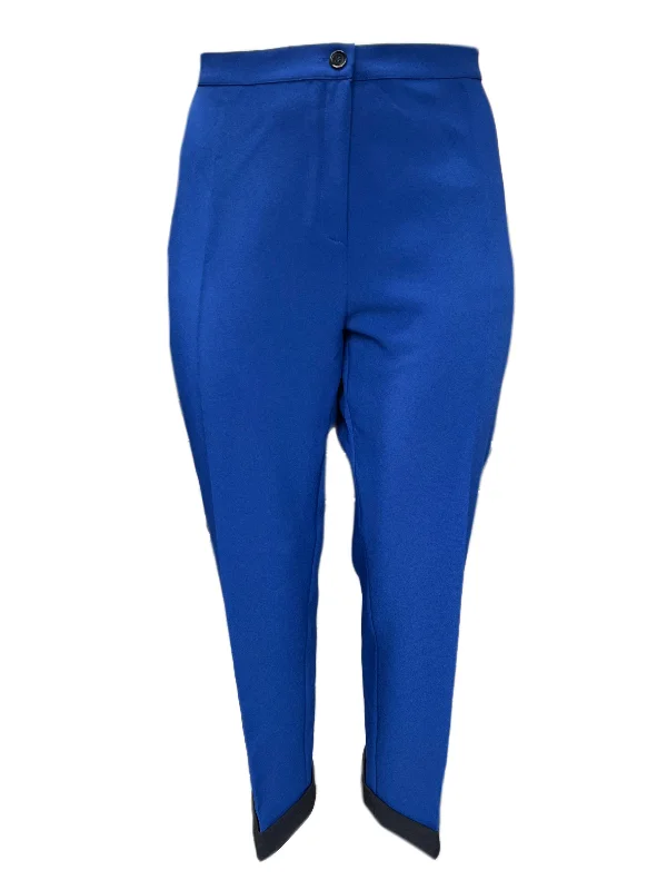 Marina Rinaldi Women's Blue Round Skinny Pants NWT High-Waist Trousers