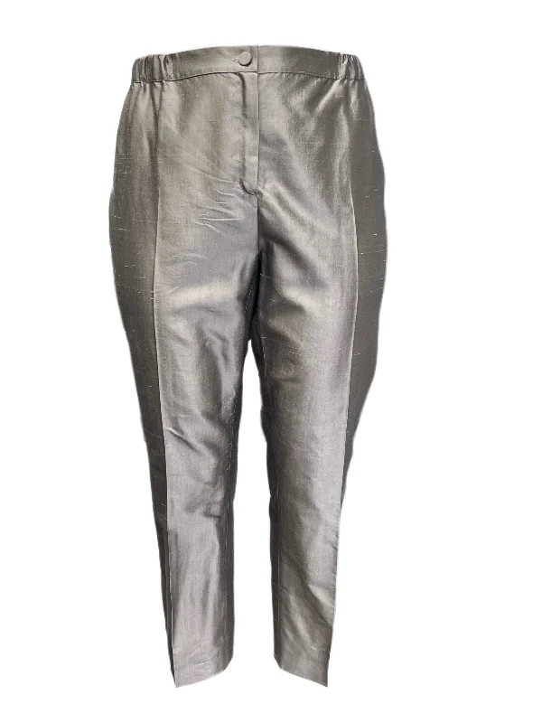 Marina Rinaldi Women's Bronze Rialto Silk Slim Fit Pants NWT Fashionable Track Pants