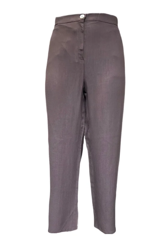 Marina Rinaldi Women's Brown Renzo High Rise Straight Pants Size 22W/31 NWT Relaxed Linen Pants
