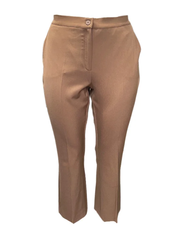 Marina Rinaldi Women's Brown Robin Straight Leg Pants NWT Fashionable Tapered Leg Pants