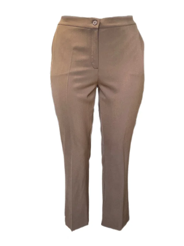 Marina Rinaldi Women's Brown Robin Straight Pants Size 16W/25 NWT Classic Straight-Leg Pants