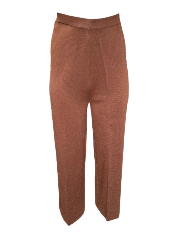 Marina Rinaldi Women's Brown Ubicare Knitted Pants NWT Stylish Elastic Waist Pants