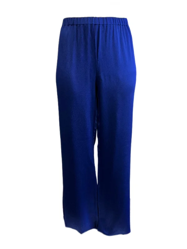 Marina Rinaldi Women's China Blue Raquel High Rise Pants NWT Formal Slim Pants