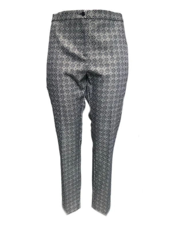 MARINA RINALDI Women's Gold Metallic Ravenna Printed Pants $360 NWT Comfy High-Waist Jeans