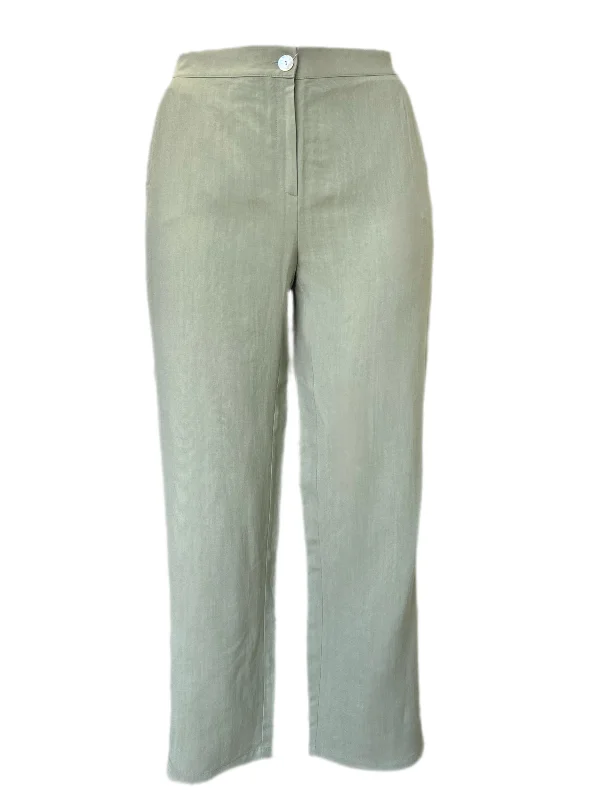 Marina Rinaldi Women's Green Renzo Straight Leg Pants Size 14W/23 NWT Chic Wool Trousers
