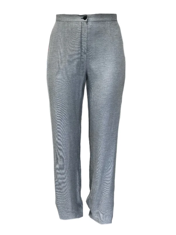 Marina Rinaldi Women's Grey Risposta Straight Pants NWT Formal Stretch Pants