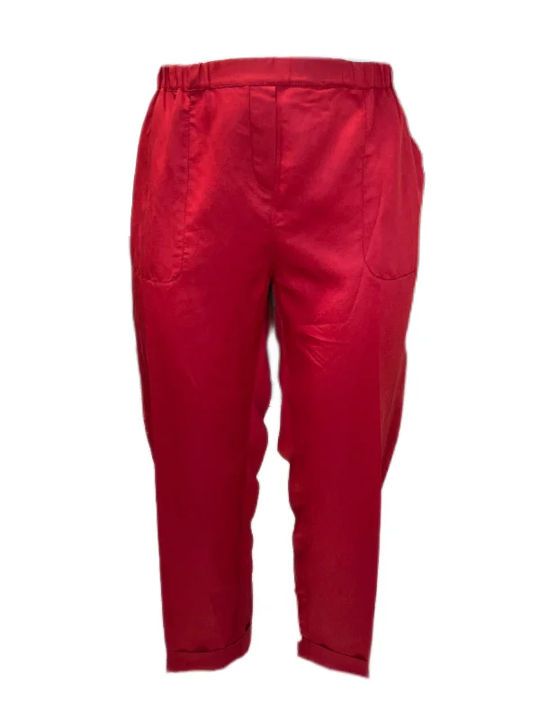 Marina Rinaldi Women's Mattone Recale Straight Pants Size 22W/31 NWT Warm Wool Trousers