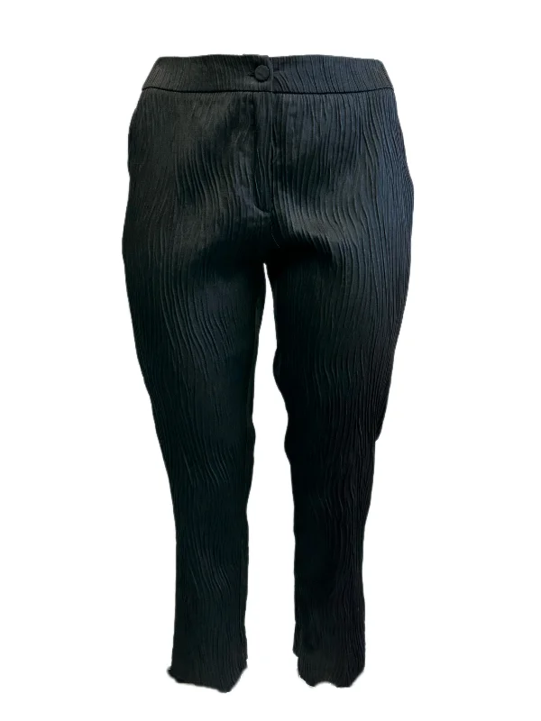 Marina Rinaldi Women's Nero Rabat Straight Leg Pants Size 12W/21 NWT Comfy Zip-Up Pants