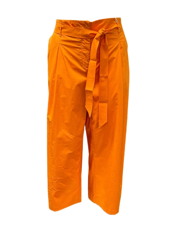 Marina Rinaldi Women's Orange Riccio Wide Leg Pants NWT Relaxed Linen Pants