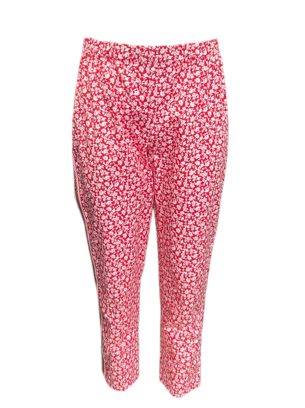 Marina Rinaldi Women's Red Renna Floral Print Pants NWT Stylish Harem Pants