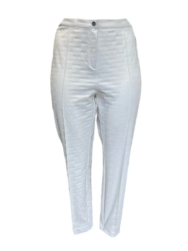 Marina Rinaldi Women's White Oceanico Straight Leg Pants NWT Trendy Wide-Leg Pants