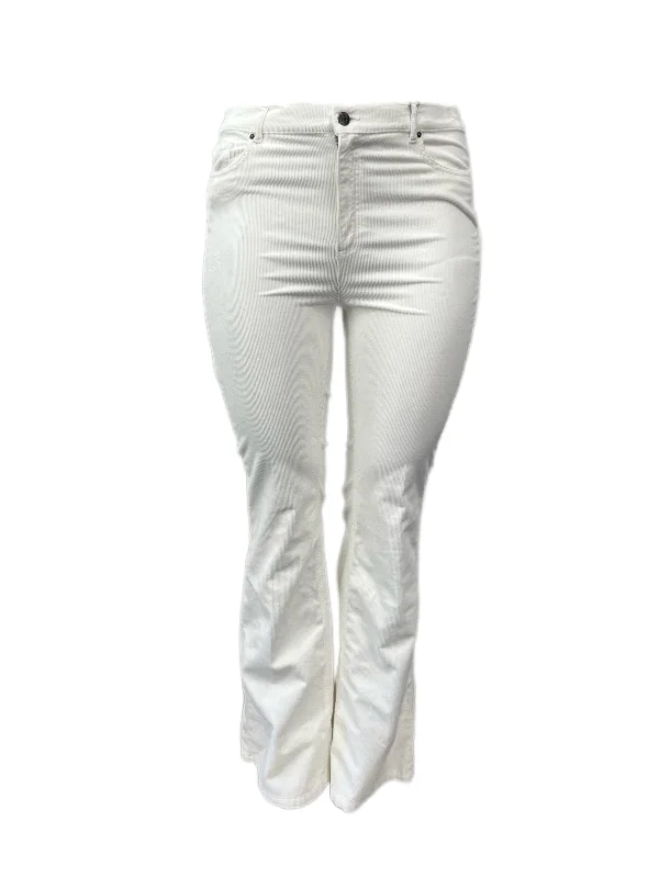 Marina Rinaldi Women's White Rapporto High Rise Velvet Pants NWT Comfortable Maternity Pants