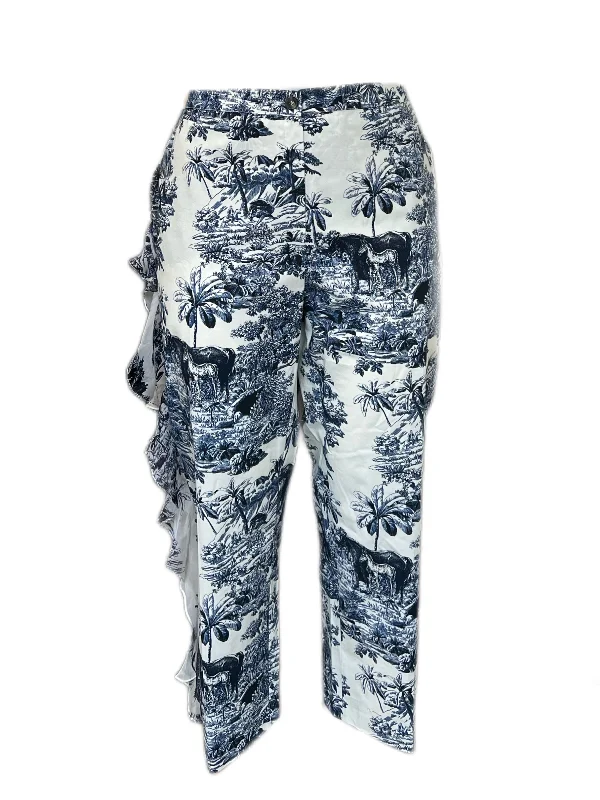 Marina Rinaldi Women's White Realta Straight Leg Pants Size 24W/33 NWT Chic Faux Leather Pants