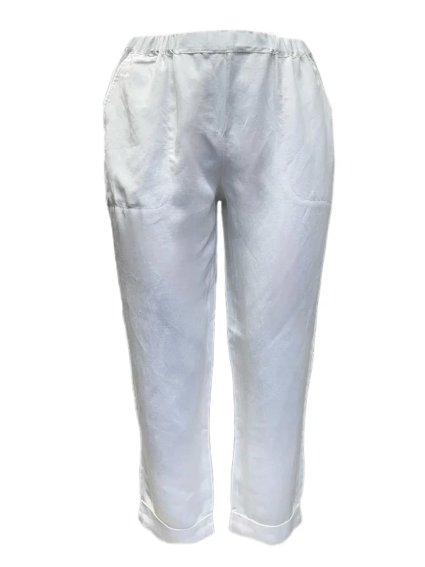 Marina Rinaldi Women's White Rebeccas Straight Leg Welt Pockets Pants Size 16W/25 NWT Classic Bootcut Trousers