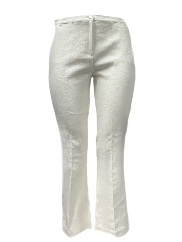 Marina Rinaldi Women's White Revival Straight Leg Pants Size 16W/25 NWT Elegant Palazzo Trousers