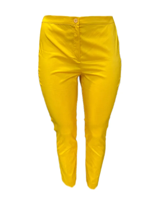 Marina Rinaldi Women's Yellow Renior Skinny Pants Size 12W/21 NWT Classic Chino Pants