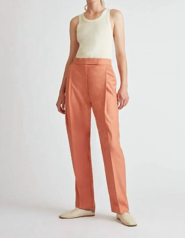 Marley Pant In Warm Guava Elegant Palazzo Trousers