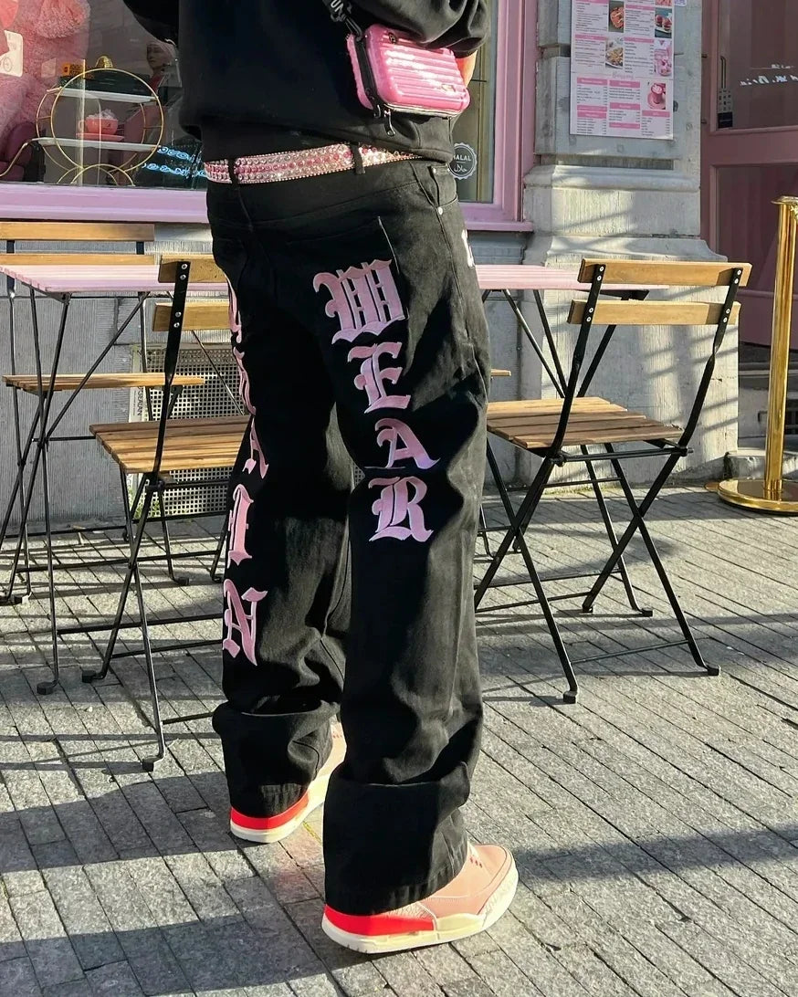 Pants Women Summer Ladies Y2k Full Skulls Drawstring Fashion Popular Preppy Korean Elegant Palazzo Trousers