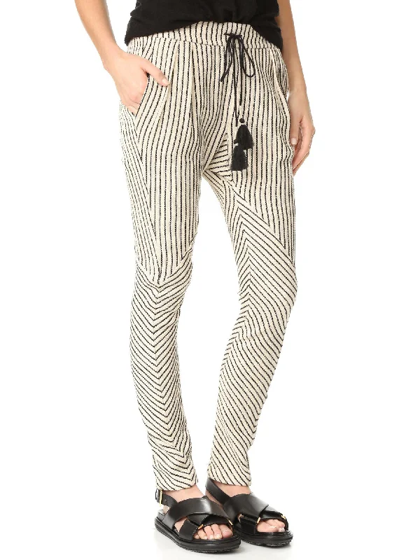 REBECCA MINKOFF Women's Black Stripe Sava Pants $348 NWT Classic Straight Pants