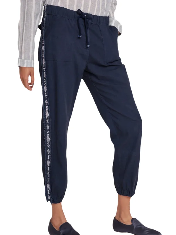 ROBERTA ROLLER RABBIT Women's Indigo Dolkar Utility Pant $165 NEW Casual Track Pants