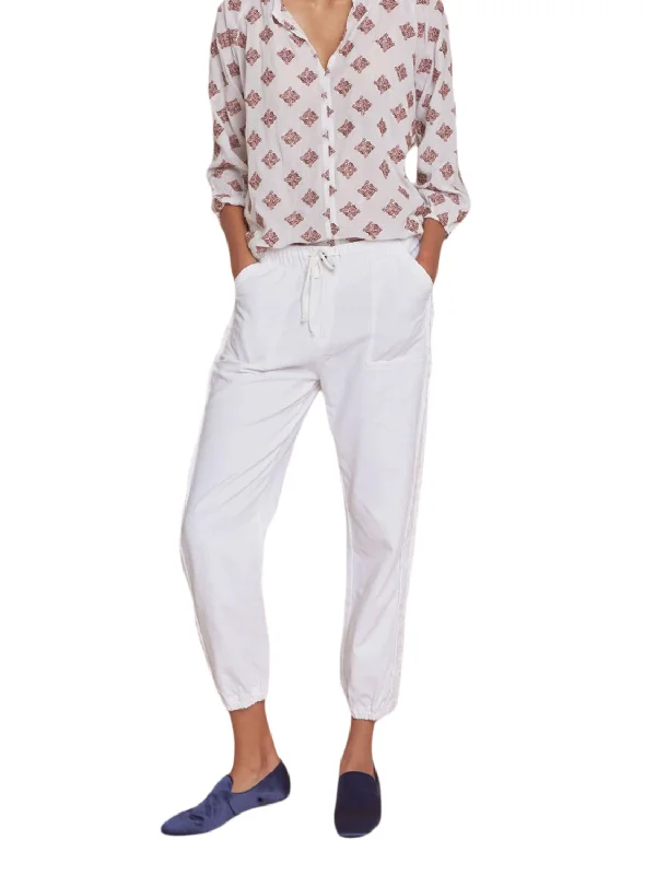 ROBERTA ROLLER RABBIT Women's White Dolkar Utility Pant Sz L $165 NEW Formal Slim Pants