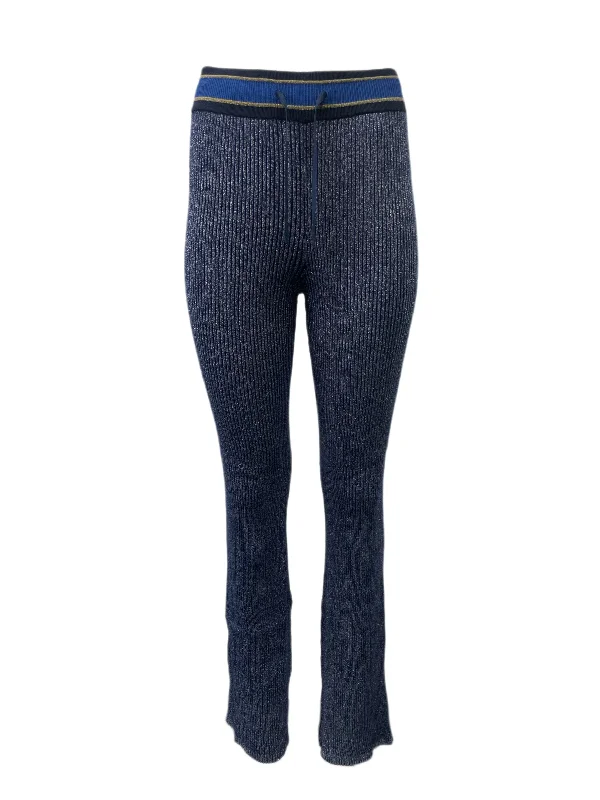 SCOTCH & SODA Women's Blue Lurex Knit Flared Pants #653 XS NWT Casual Sweatpants Style