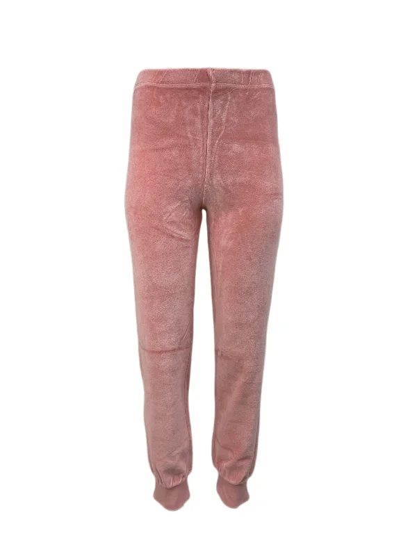 SUZIE KONDI Women's Salmon Velour Slim Track Pants #3009 NWT Wide-Legged Palazzos
