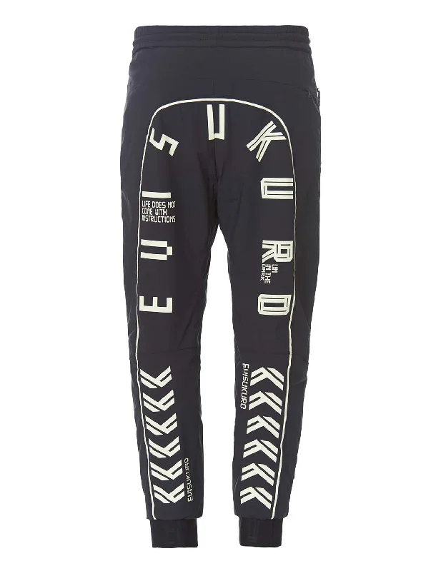 Sports Pants with Glow-in-the-dark Print Chic Black Leggings