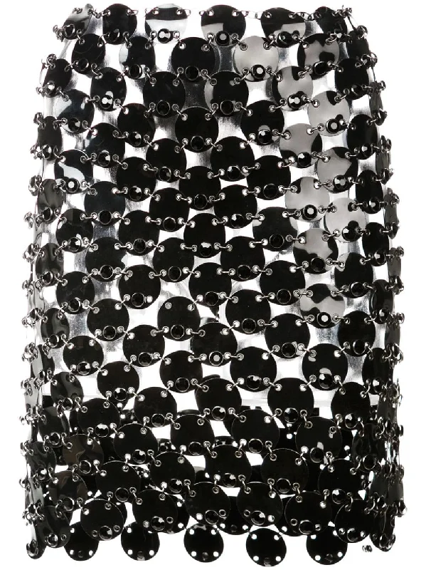 Chainmail mini skirt leather skirt bold