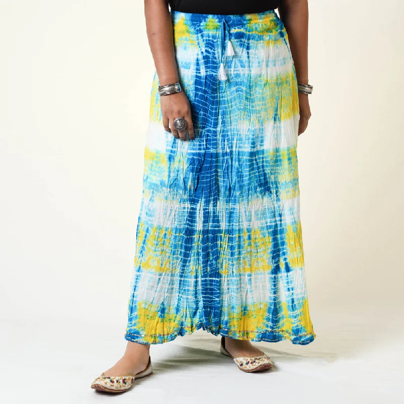 Multicolor - Shibori Tie-Dye Cotton Long Skirt modal blend skirt