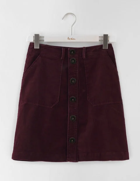 Button Through Mini Skirt corduroy skirt durable