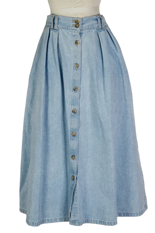 90s Denim Midi Skirt       w27 corduroy skirt durable