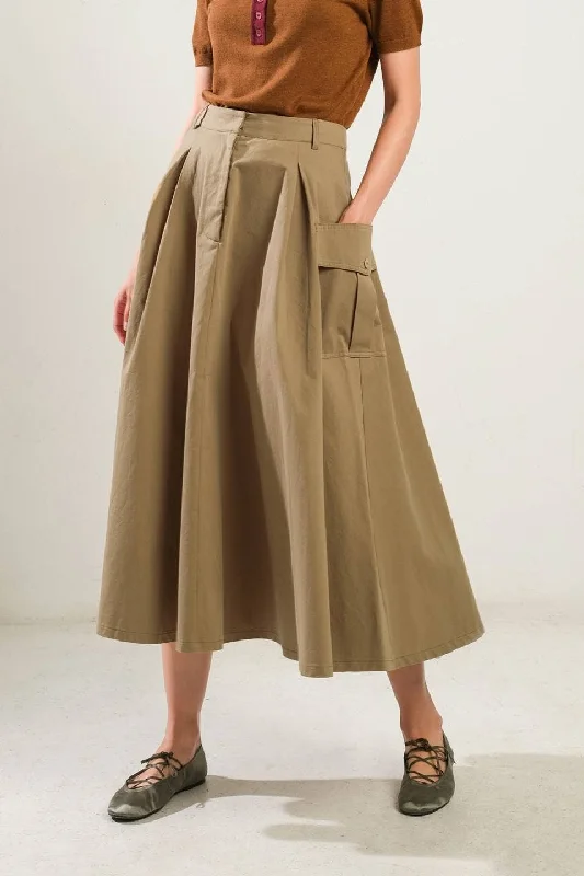 Full Midi Skirt with Pockets chiffon skirt delicate