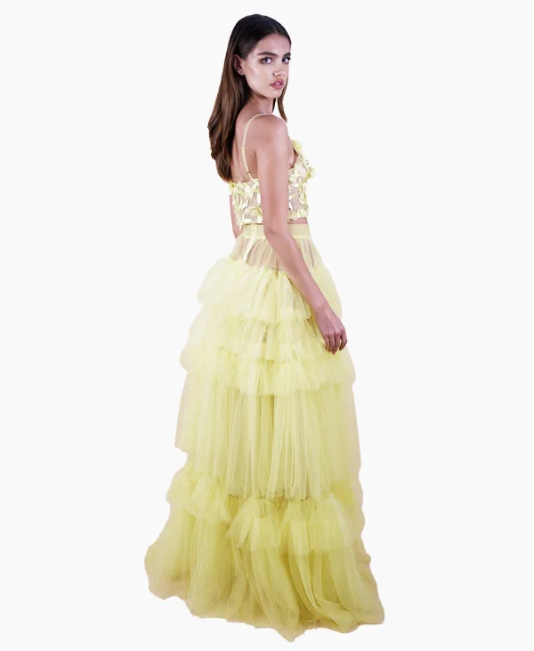 Aveline Maxi Tulle Skirt linen skirt relaxed
