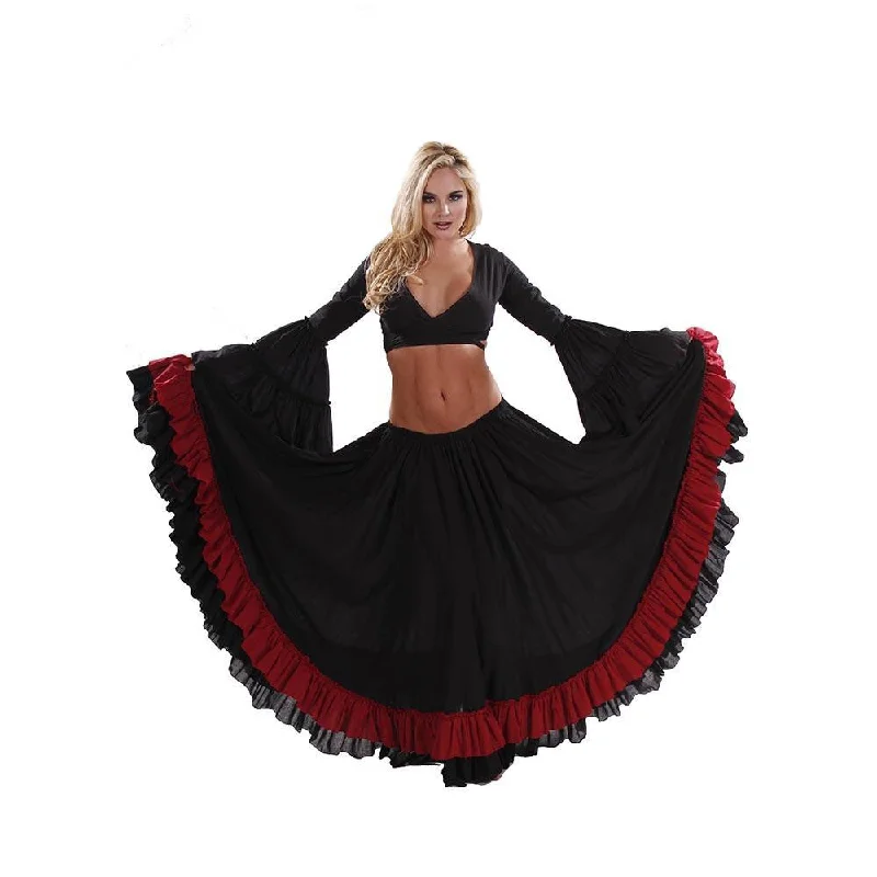 Belly Dance Cotton Ruffle Skirt | MAHA CAROLENA cashmere skirt fine