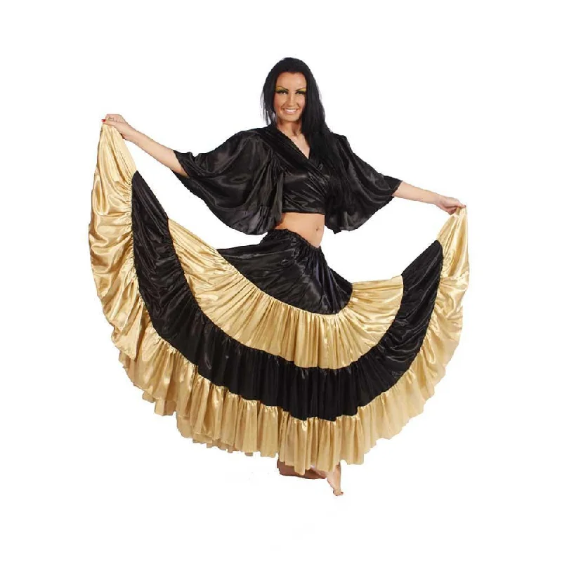Belly Dance Multi-Color Stripped 17 yard Satin Skirt | LOVE AND LIGHT modal blend skirt