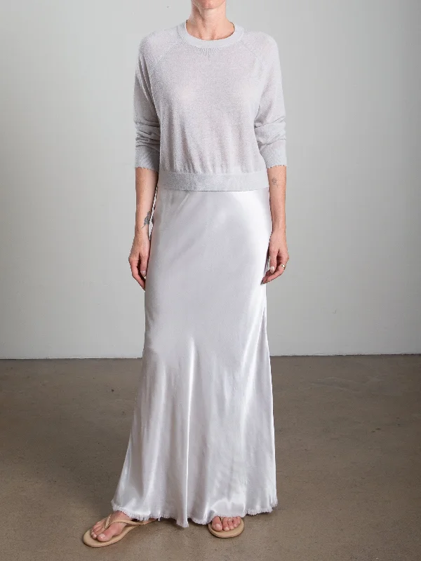 Bernie Skirt in Vintage Satin - Parchment velvet skirt plush