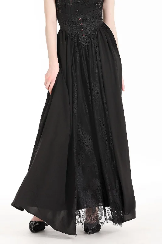 Bloodline Vampire Goth Maxi Skirt chiffon skirt floaty