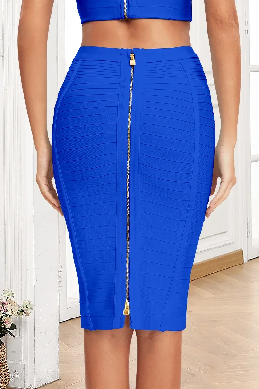 Blue Bandage Skirt Pencil Skirt denim skirt trendy