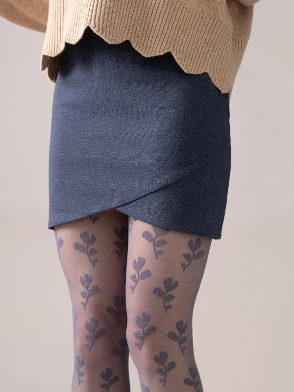 Tulip Ease Knit OTK Skirt in Heather Lake elastic waist skirt