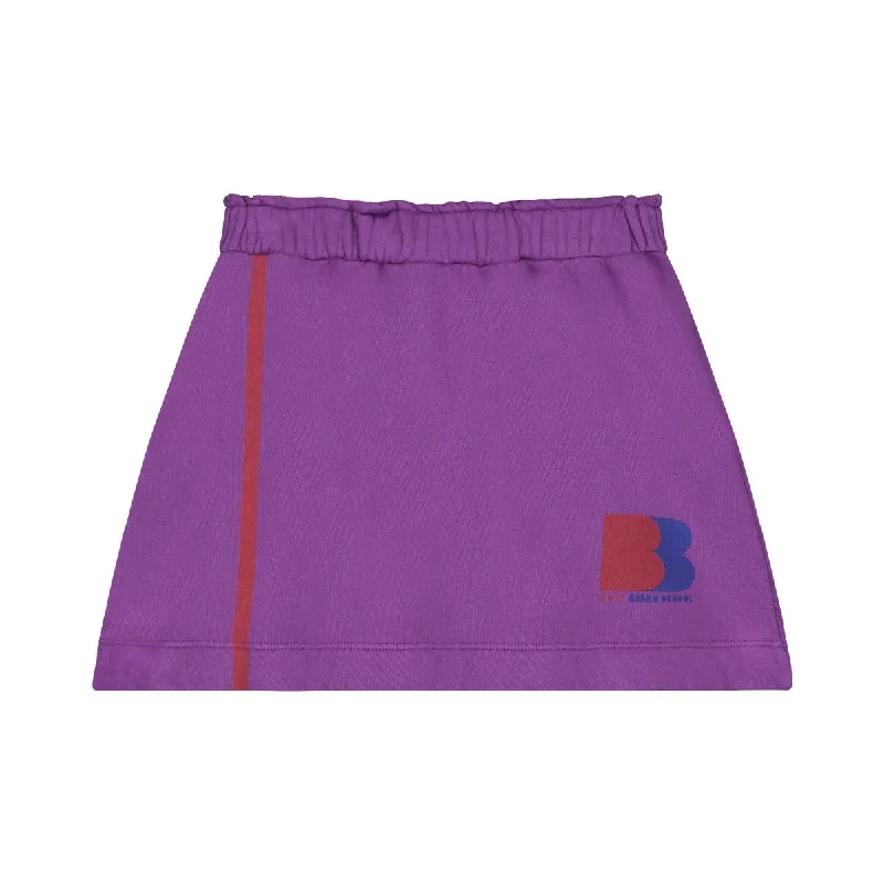 BONMOT MAGENTA SIDE STRIPE MINI SKIRT velvet skirt glossy