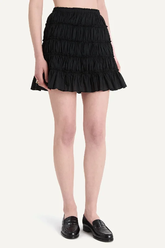 Cassis Skirt in Black ruffled skirt detail
