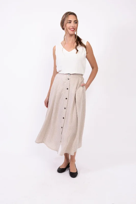 AASK13 - Phoebe Maxi Linen Skirt cashmere skirt plush